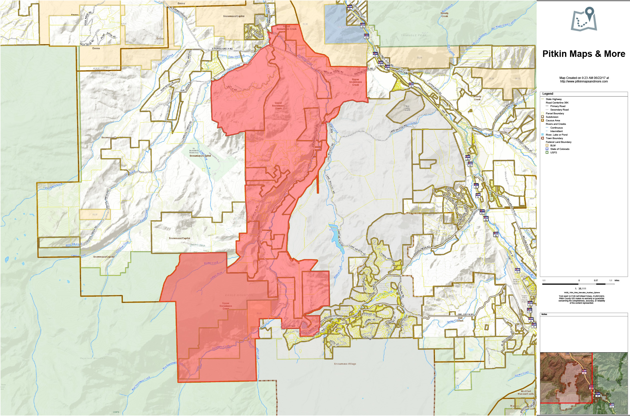 Pitkin County Zoning Map Maps - Pitkin County | Upper Snowmass Creek Caucus